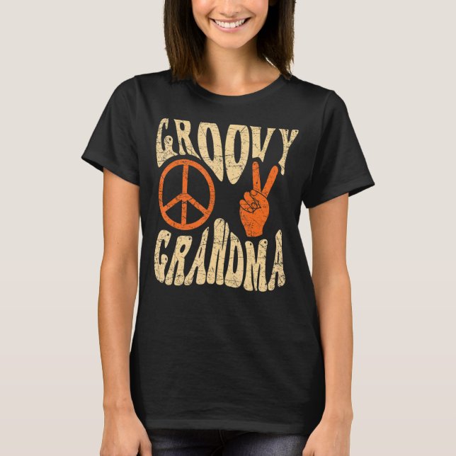 Groovy Grandma 70s Aesthetic Nostalgia 1970's Retr T Shirt (Framsida)