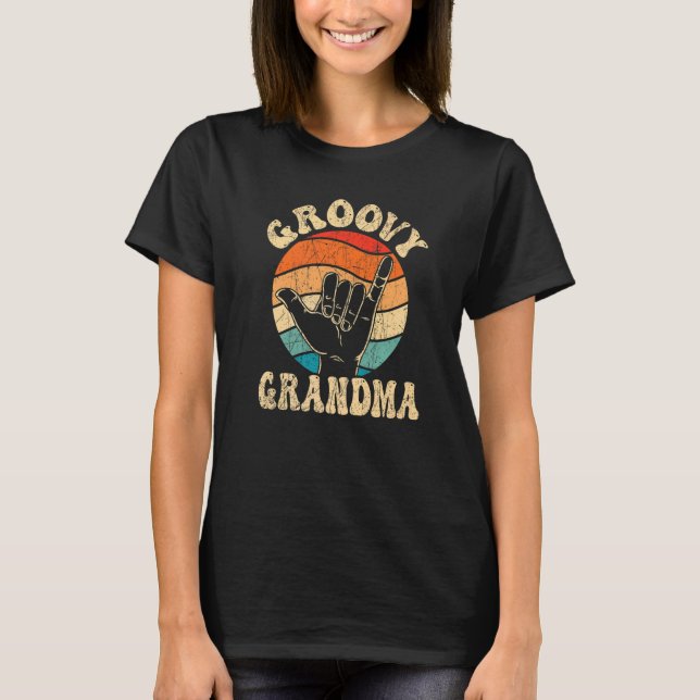 Groovy Grandma 70s Aesthetic Nostalgia 1970's Retr T Shirt (Framsida)