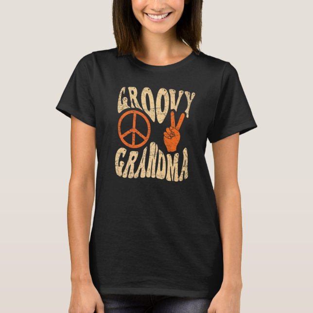 Groovy Grandma 70s Aesthetic Nostalgia 1970's Retr T Shirt (Framsida)