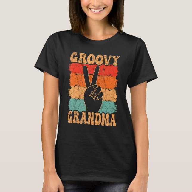 Groovy Grandma 70s Aesthetic Nostalgia 1970's Retr T Shirt (Framsida)