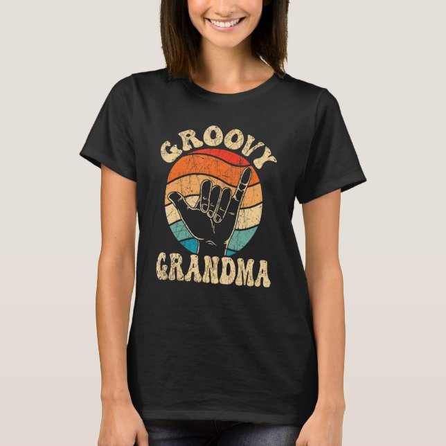 Groovy Grandma 70s Aesthetic Nostalgia 1970's Retr T Shirt (Framsida)