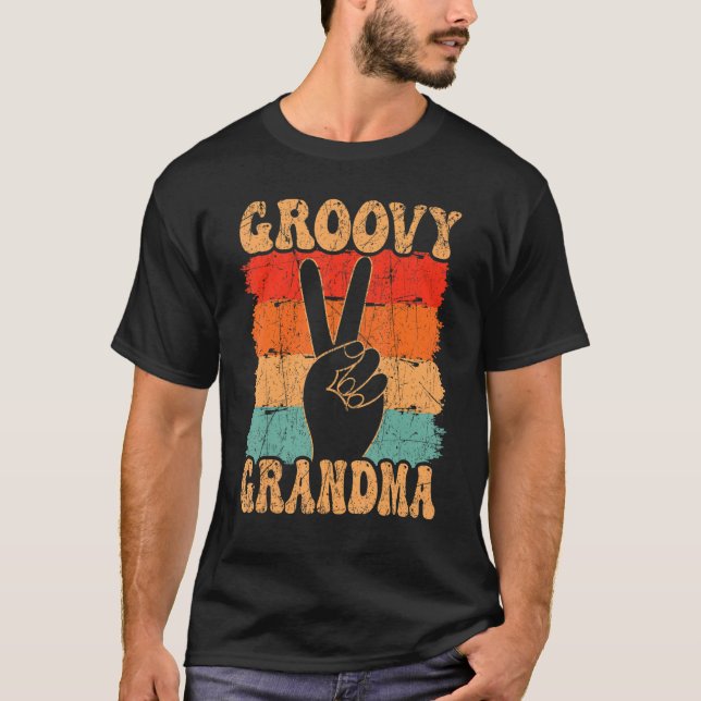 Groovy Grandma 70s Aesthetic Nostalgia 1970's Retr T Shirt (Framsida)
