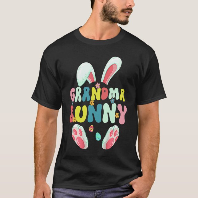 Groovy Grandma Bunny  Happy Easter Mother's Day 20 T Shirt (Framsida)