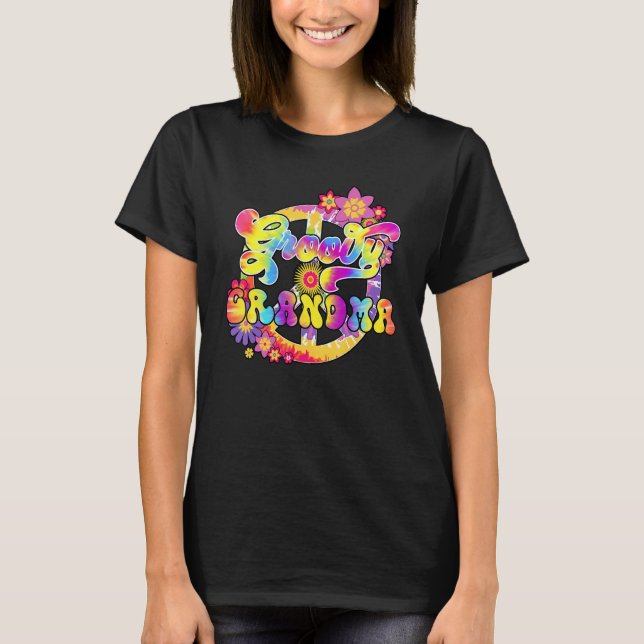 Groovy Grandma Matching Family Baby Shower Hippie  T Shirt (Framsida)