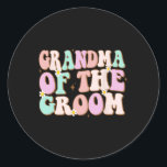 Groovy Grandma of the Groom Möhippa Grandma Runt Klistermärke<br><div class="desc">Groovy Grandma of the Groom Möhippa Grandma Groom</div>