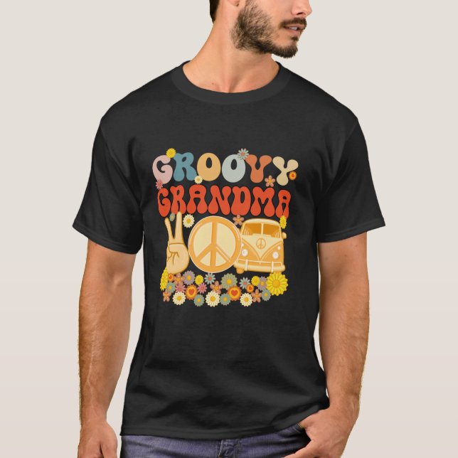 Groovy Grandma Retro Matching Family Baby Shower M T Shirt (Framsida)