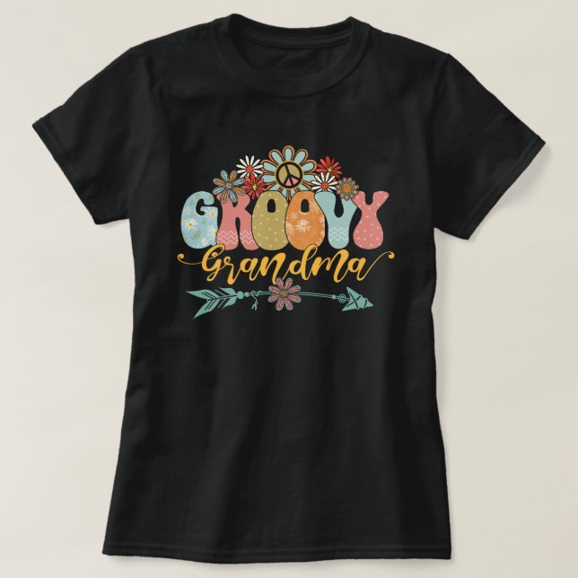 Groovy Grandma Shirt, underlig mormor, för kvinnor T Shirt (Design framsida)