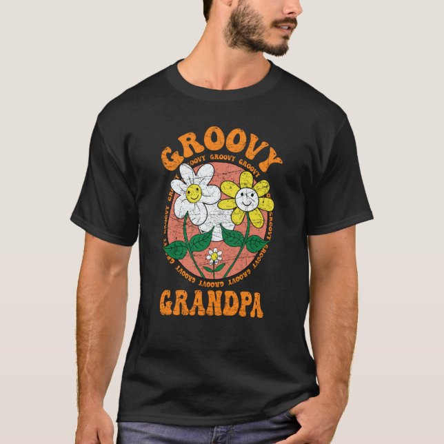 Groovy Grandpa 70s Aesthetic Nostalgia 1970's Retr T Shirt (Framsida)