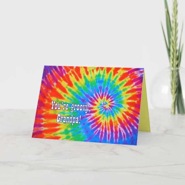 Groovy Grandpa Fars dag Tie-Dye Card Kort (Framsida)