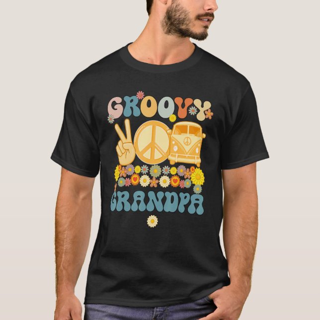 Groovy Grandpa Retro Matching Family Baby Shower F T Shirt (Framsida)
