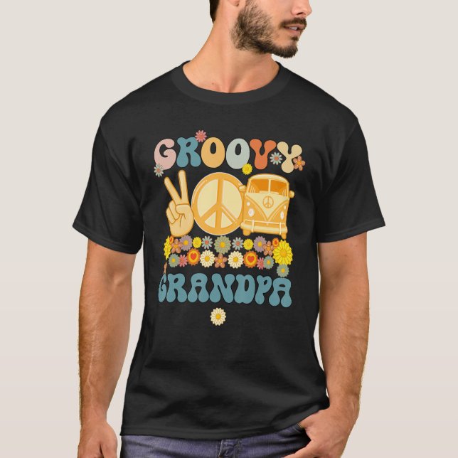 Groovy Grandpa Retro Matching Family Baby Shower F T Shirt (Framsida)