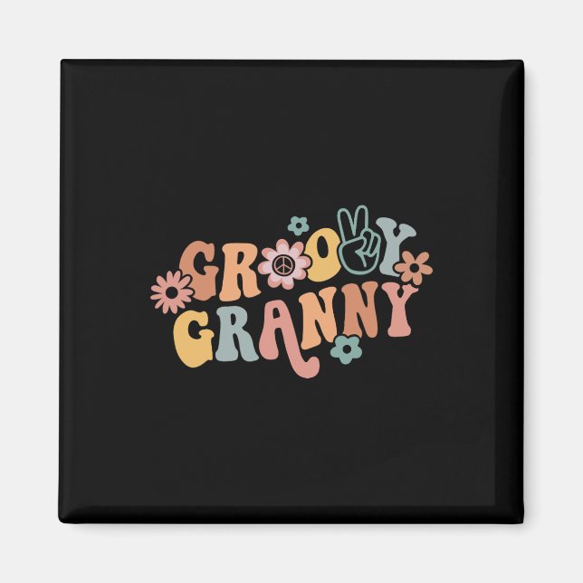 Groovy Granny One Thankful Granny Thanksgiving Chr Magnet (Framsidan)