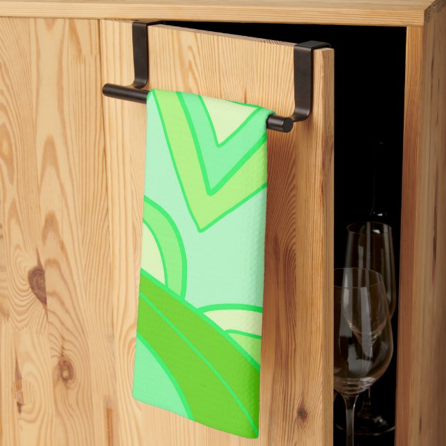 Groovy Greens Kökshandduk (Thirds Fold)