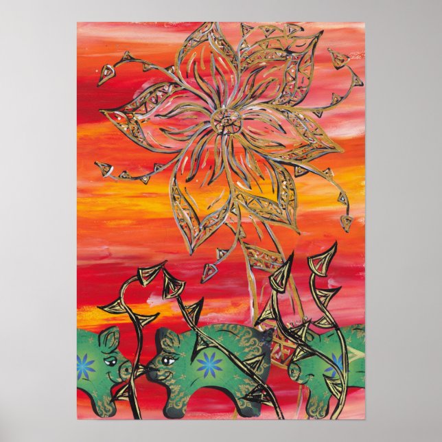 Groovy Grisar print Poster (Framsidan)