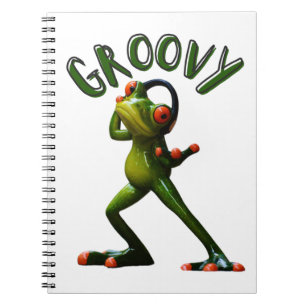 Groovy Grön Groda Anteckningsbok