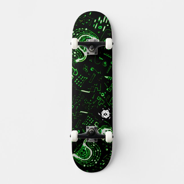 Groovy Grön Mini Skateboard Bräda 18,5 Cm (Framsida)