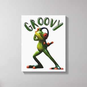 Groovy Grönt Frog Canvastryck