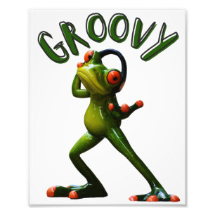Groovy Grönt Frog Fototryck