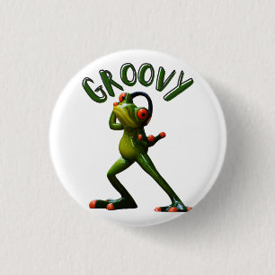Groovy Grönt Frog Knapp
