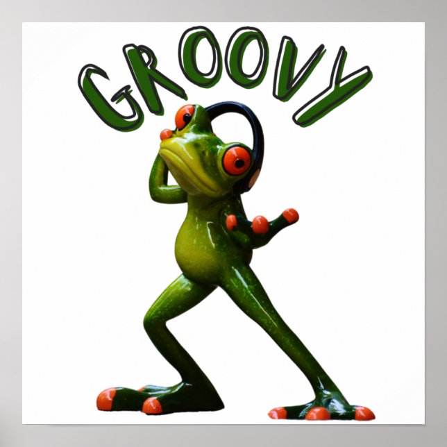 Groovy Grönt Frog Poster (Framsidan)