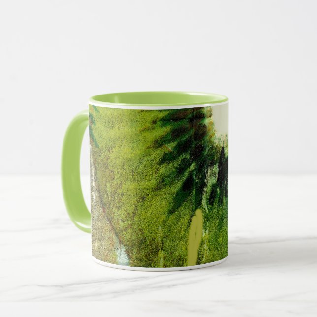 Groovy Grönt Kiwi Tie Dye Mugg (Framsida vänster)