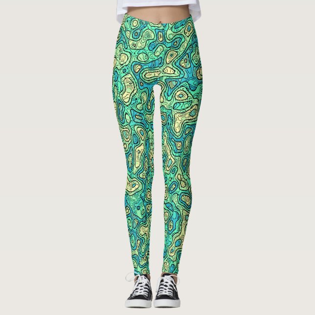 Groovy Grönt Leggings (Framsida)