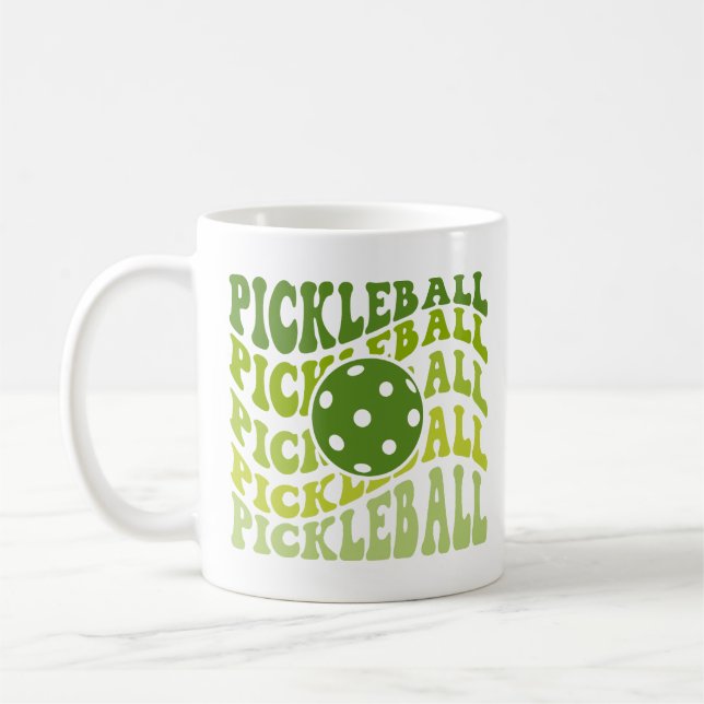 Groovy Grönt Pickleball Kaffemugg (Vänster)