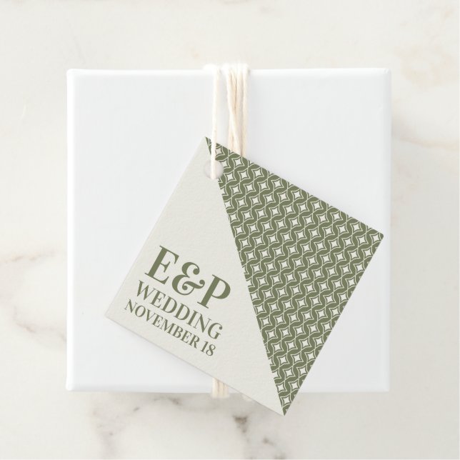 Groovy Grönt Retro 70s Bröllop Gåvor Etiketter (På plats)