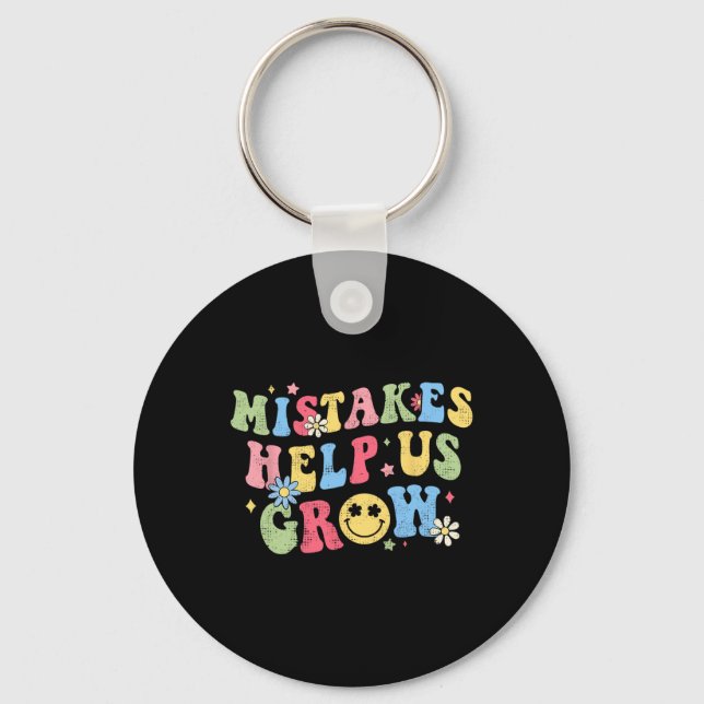 Groovy Growth Mindset Positiv Retro Lärarna Byck Nyckelring (Framsida)
