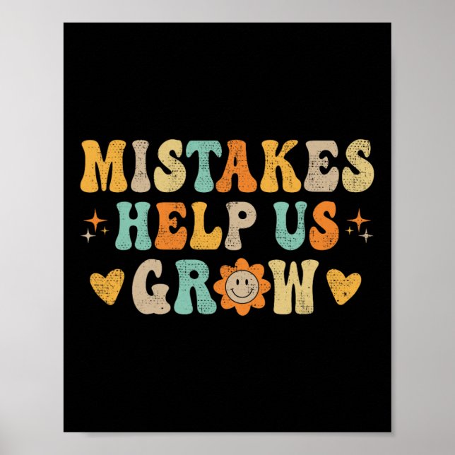 Groovy Growth Mindset Positive Retro Teacher Back Poster (Framsidan)