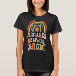 Groovy Growth Mindset Positive Retro Teacher Back T Shirt