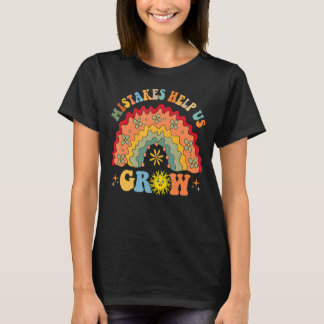Groovy Growth Mindset Positive Retro Teacher Back T Shirt
