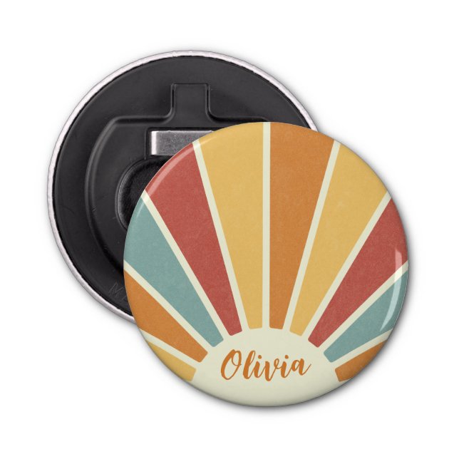 Groovy grunge retro stil sunshine design flasköppnare (Framsidan)