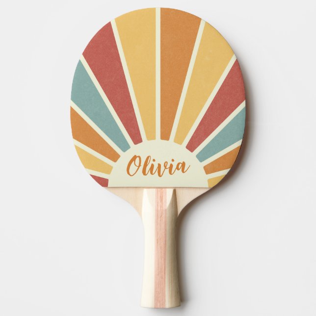Groovy grunge retro stil sunshine design pingisracket (Framsidan)