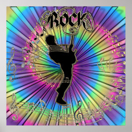 Groovy Guitar i en Tie-Dye Dream Music Poster