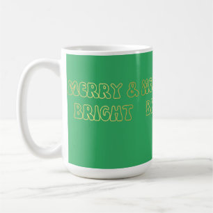 Groovy Guld Text Merry & Bright Jul Kvinnor i julk Kaffemugg