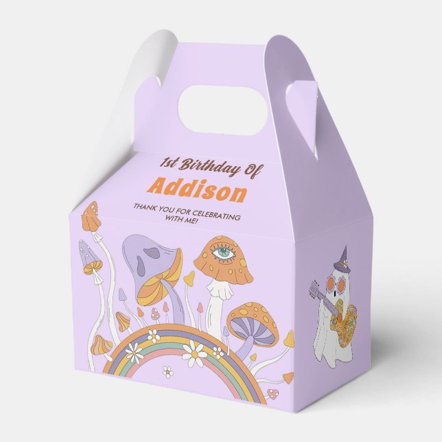 Groovy Halloween Cute Ghost Födelsedagsfest Presentaskar (Framsidan Sidan)