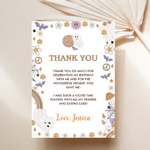 Groovy Halloween Cute Ghost Tack Kort