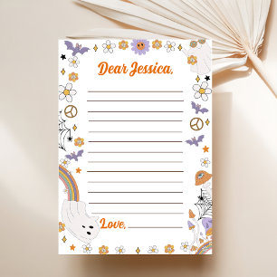 Groovy Halloween Cute Ghost Time Capsule Note  Tack Kort