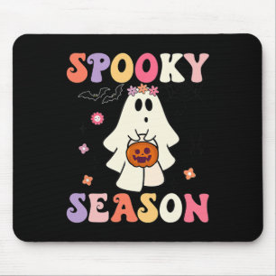 Groovy Halloween Ghost Holding Pumpkin Spooky Seas Musmatta