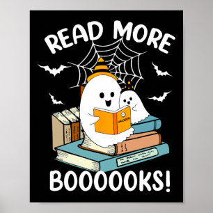 Groovy Halloween Ghost läser fler booooks Libraria Poster