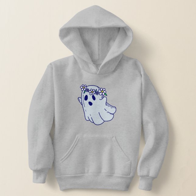 groovy halloween kuslig boho blomsterlig spöke t shirt (Laydown)