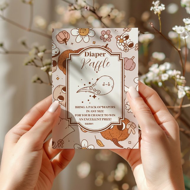 Groovy Halloween Little Boo Baby Raffle Diapper Tilläggskort (Skapare uppladdad)