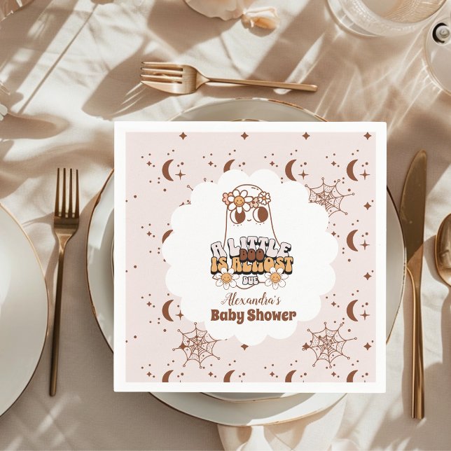 Groovy Halloween Little Boo Baby Shower Pappersservett (Skapare uppladdad)