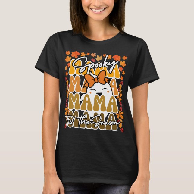 Groovy Halloween Mamma Fall Cute Ghost Funny T Shirt (Framsida)