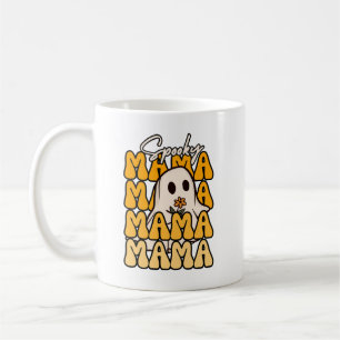 Groovy Halloween-Mammans spökblomma, lustig hallow Kaffemugg