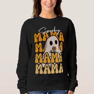 Groovy Halloween-Mammans spökblomma, lustig hallow T Shirt