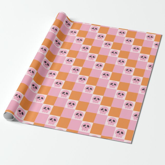 Groovy Halloween Retro Spooky Design Presentpapper (Utrullad)