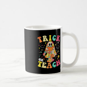 Groovy Halloween Trick eller Teach Retro Blommigt Kaffemugg