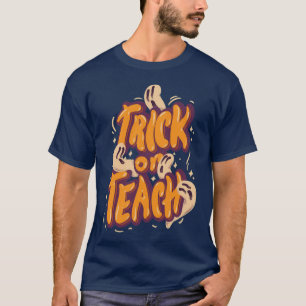 Groovy Halloween Trick eller Teach Retro Blommigt T Shirt
